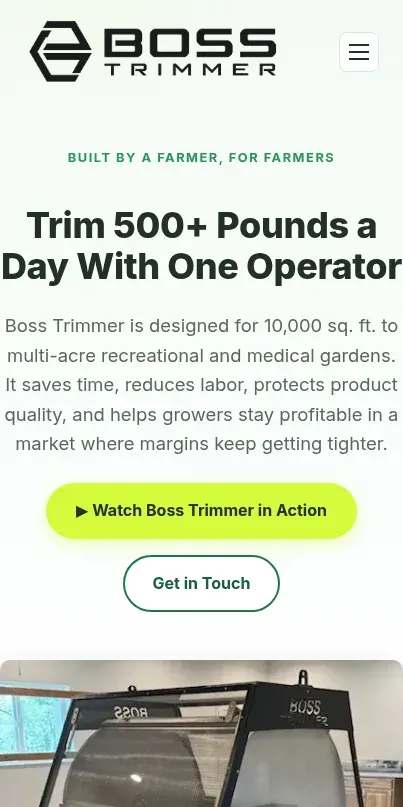 Mobile-friendly industrial equipment website design