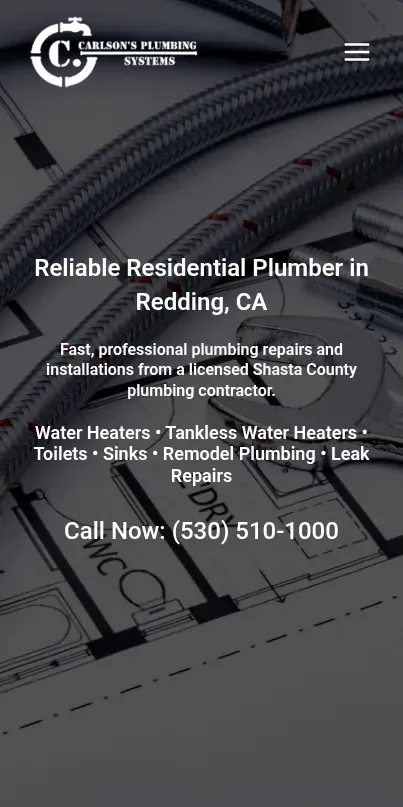 Mobile-friendly plumbing contractor website design