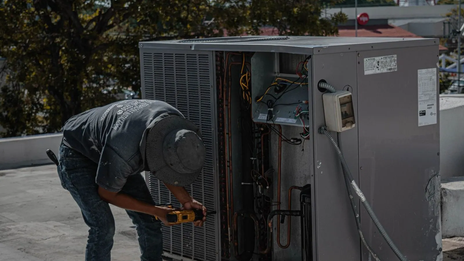 HVAC technician at work, the Redding, CA contractor featured in this local SEO case study
