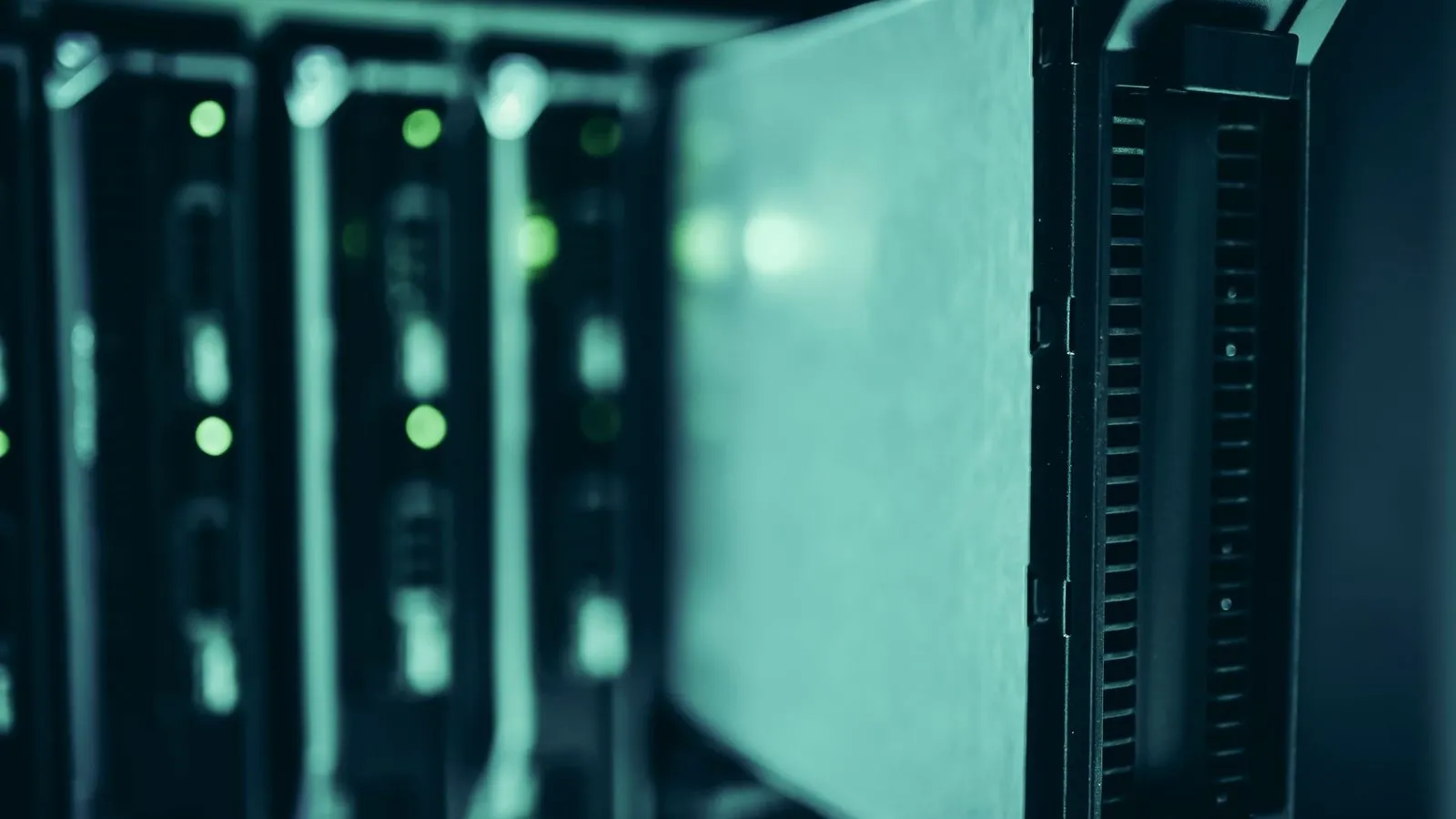 Server racks in a data center providing reliable web hosting