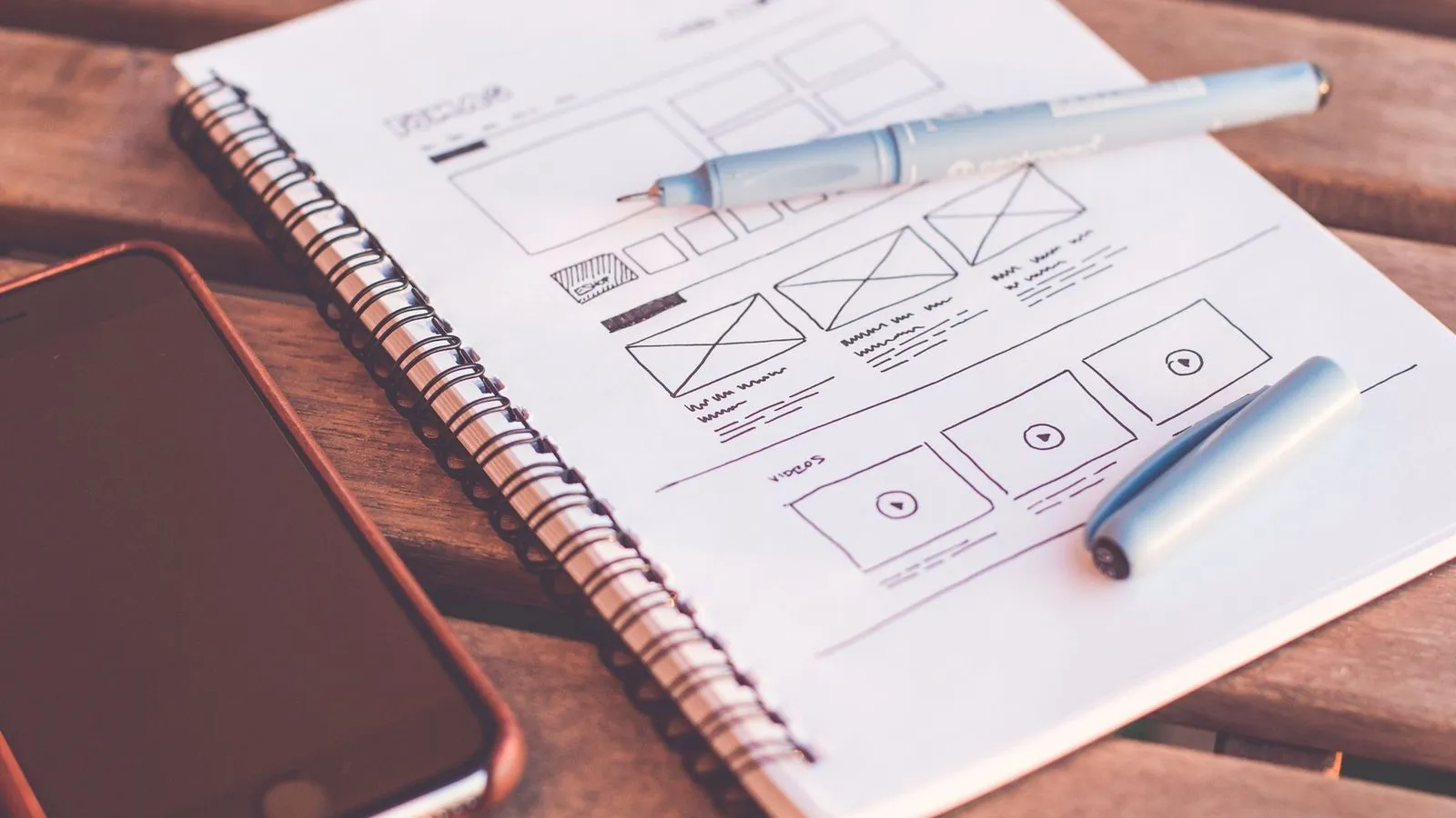 Wireframe sketches for a user-friendly website interface