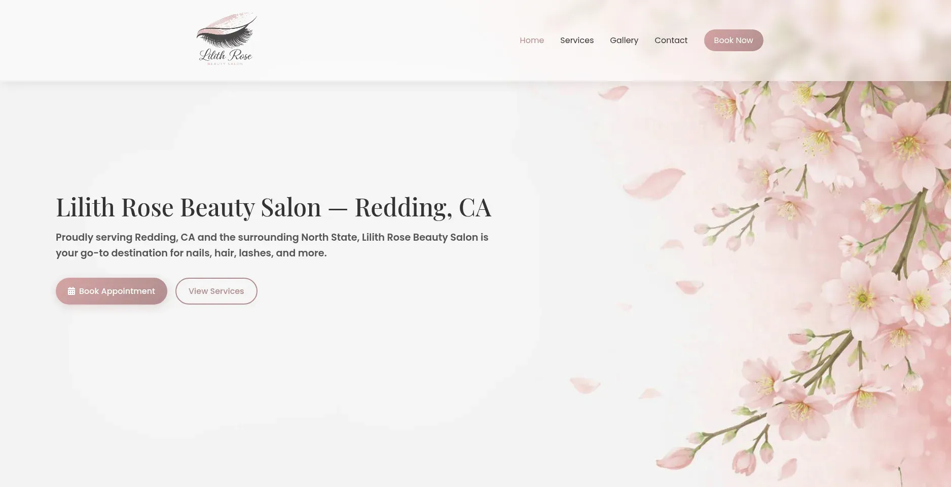 Lilithrosebeautysalon.com website by Twining Original Design