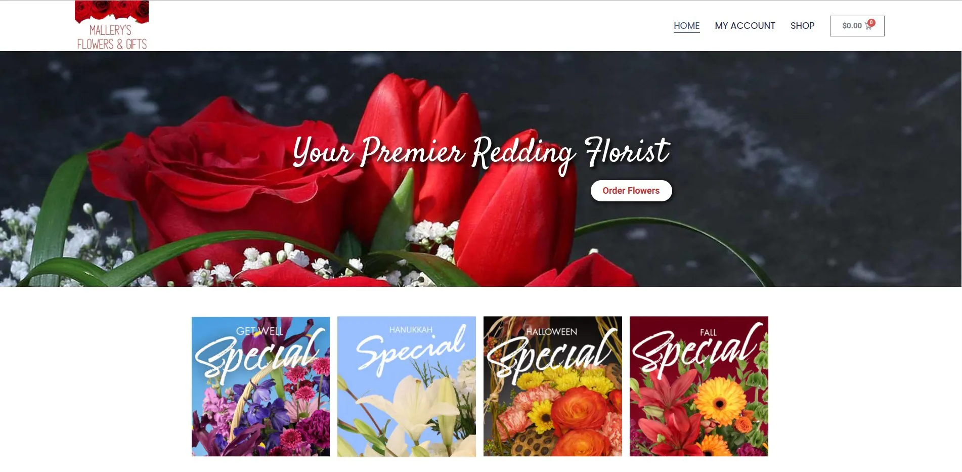 mallerysflowers.com website by Twining Original Design
