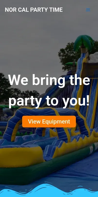 Mobile-friendly party rental website design