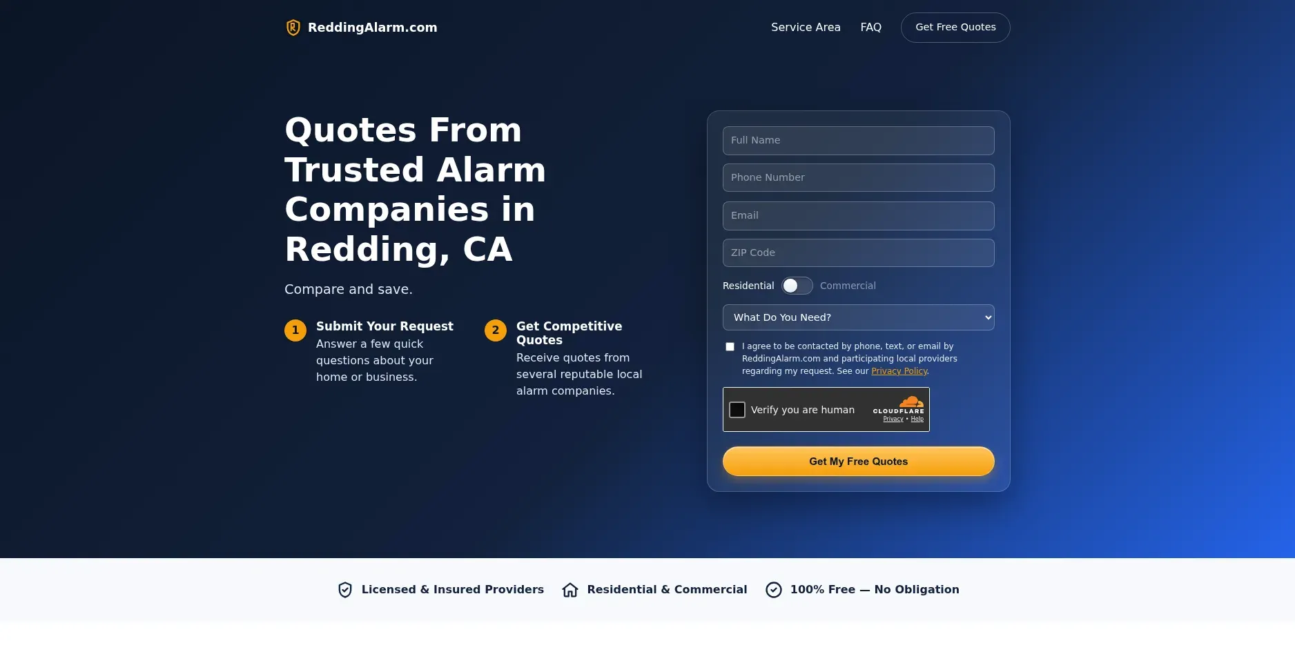 Reddingalarm.com website by Twining Original Design